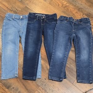 Jumping Beans Kids Jeggings Lot - Light, Dark, and Medium Wash
